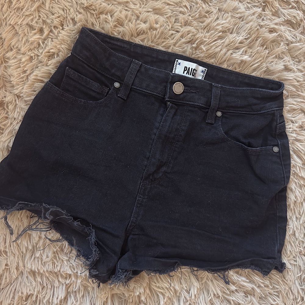 PAIGE Dark Denim Jean Shorts
